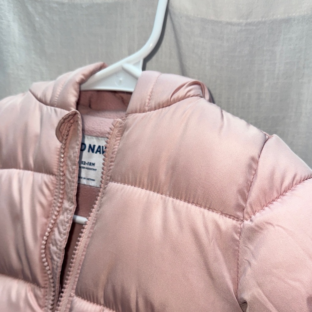 Old Navy Light Pink Kids Puffer Jacket - Picture 7 of 14